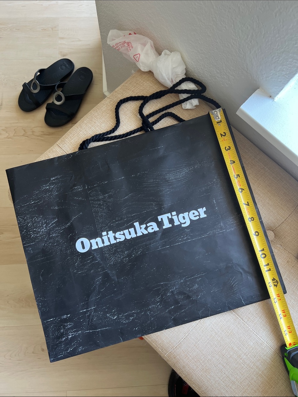 Onitsuka Tiger Black Shopping Bag